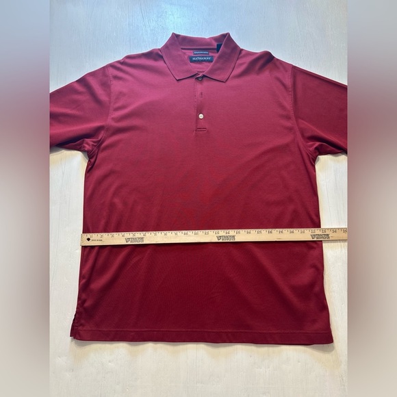 Hathaway Premium Pima Cotton Polo Men’s Size L Maroon Short Sleeve 100% Cotton - Picture 4 of 8